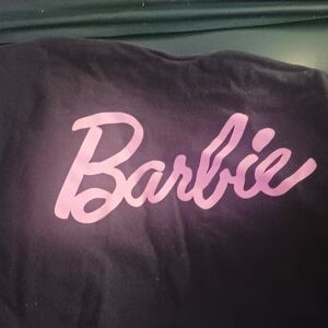 Barbie Black Tee with Light Pink Logo